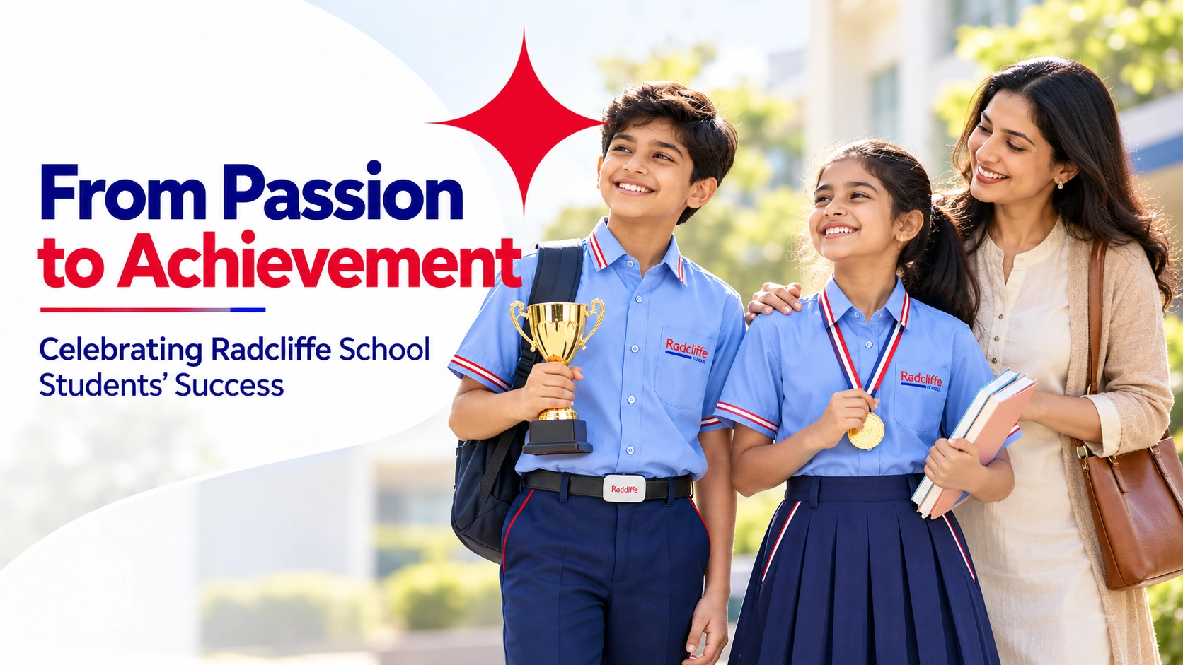 Radcliffe School students celebrating achievements in sports and extracurricular activities